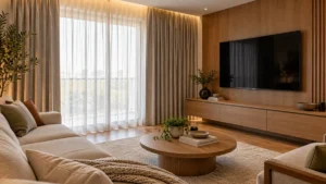cortina para sala com TV