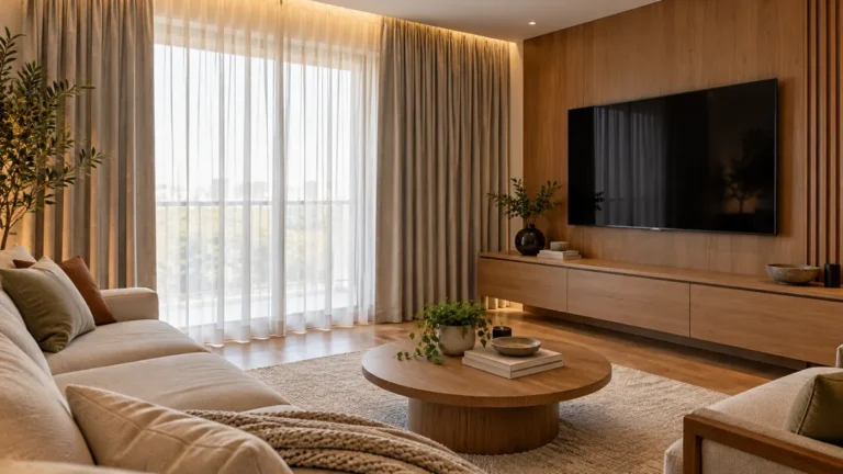 cortina para sala com TV