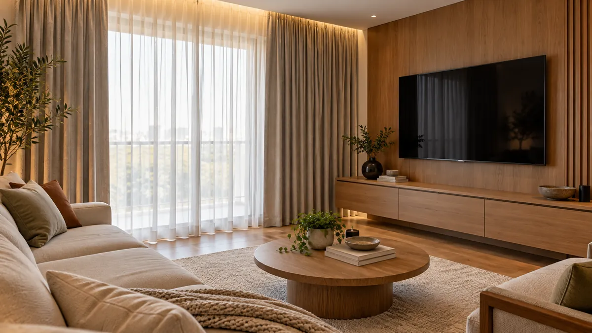 cortina para sala com TV